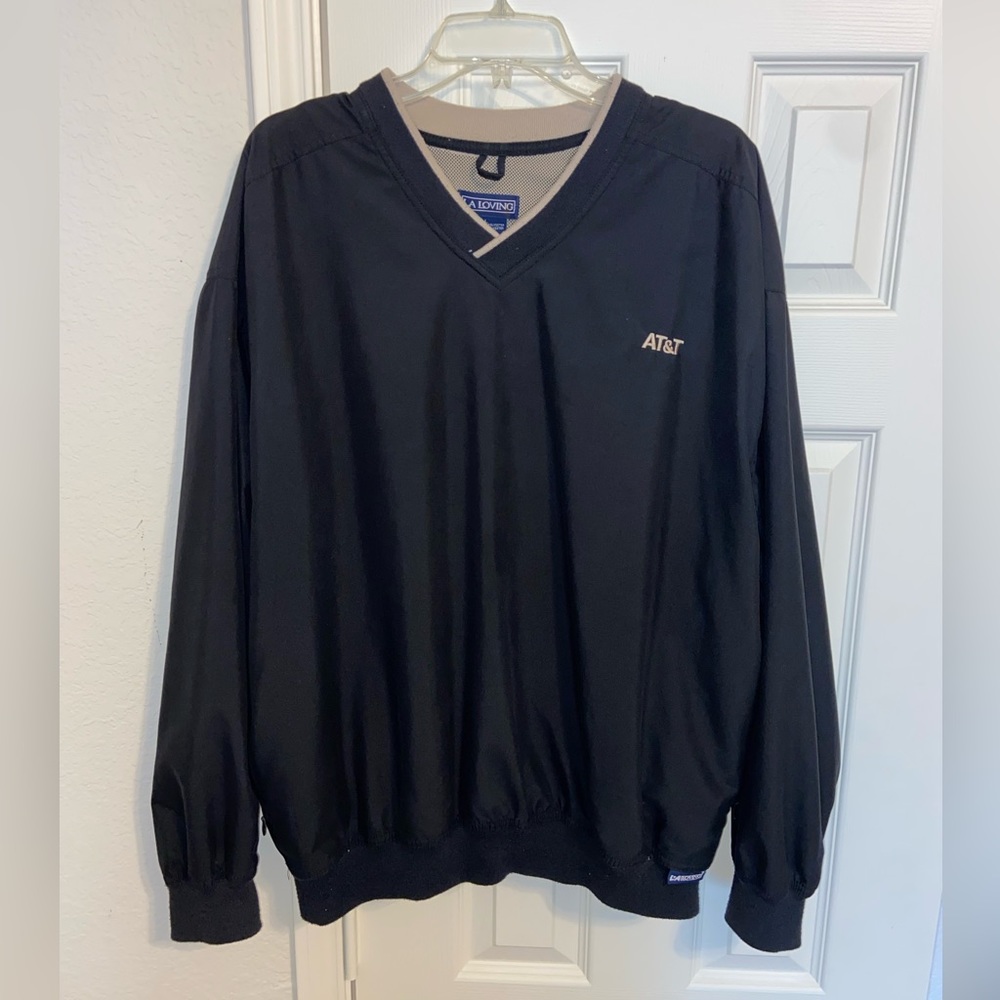 AT&T funny Black Windbreaker Size L Mens